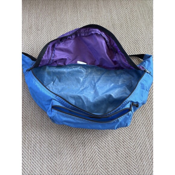 Vintage LL Bean Fanny Pack Waist Hip Belt Sling Bag 90s 1990s Purple Blue Black - Picture 4 of 12